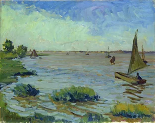 Windiger Tag an der Elbe, 1911